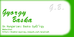 gyorgy baska business card